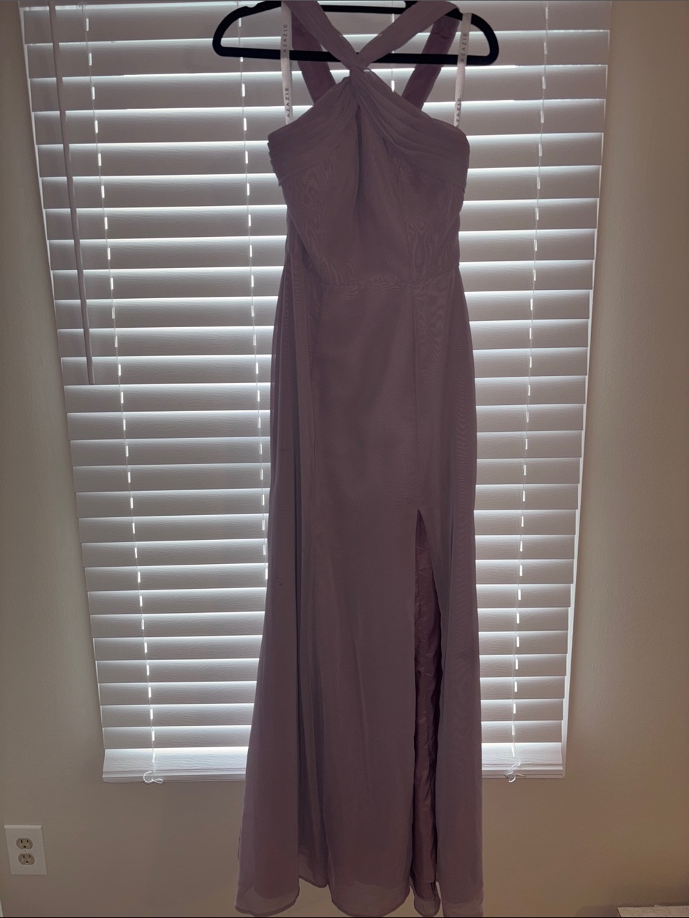 Azazie Lavender One-Shoulder Evening Gown